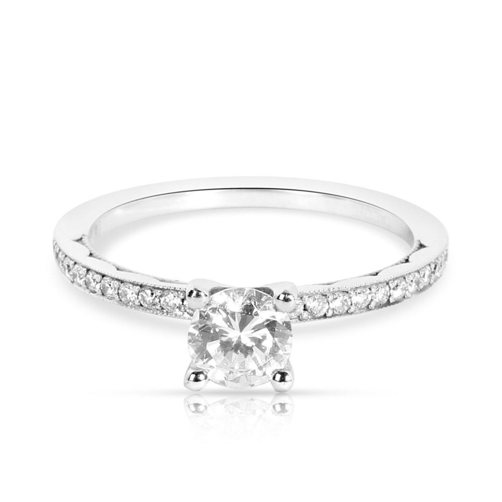 Tacori Diamond Engagement Ring Setting in 18K White Gold (0.16 CTW)